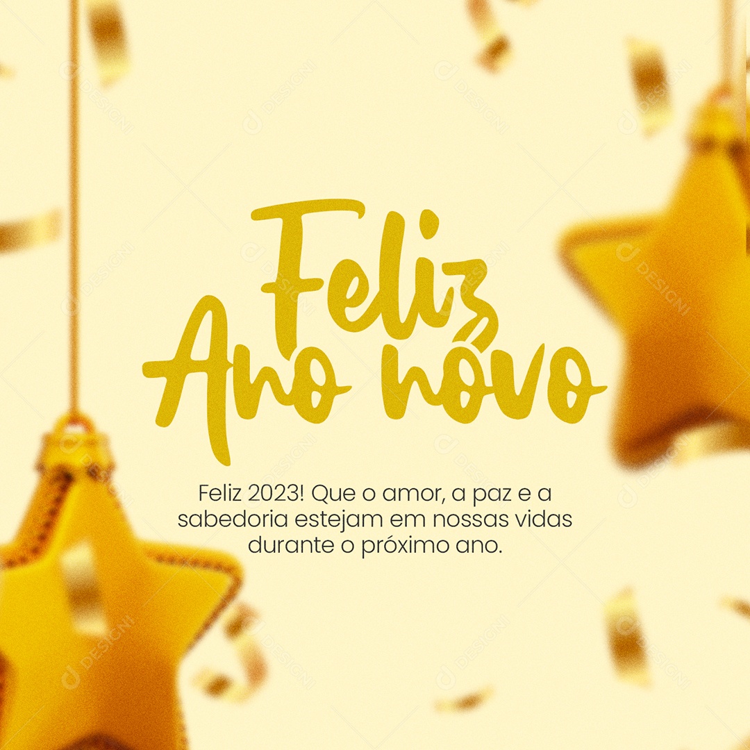Que o Amor a Paz e a Sabedoria Estejam Feliz Ano Novo Social Media PSD Editável