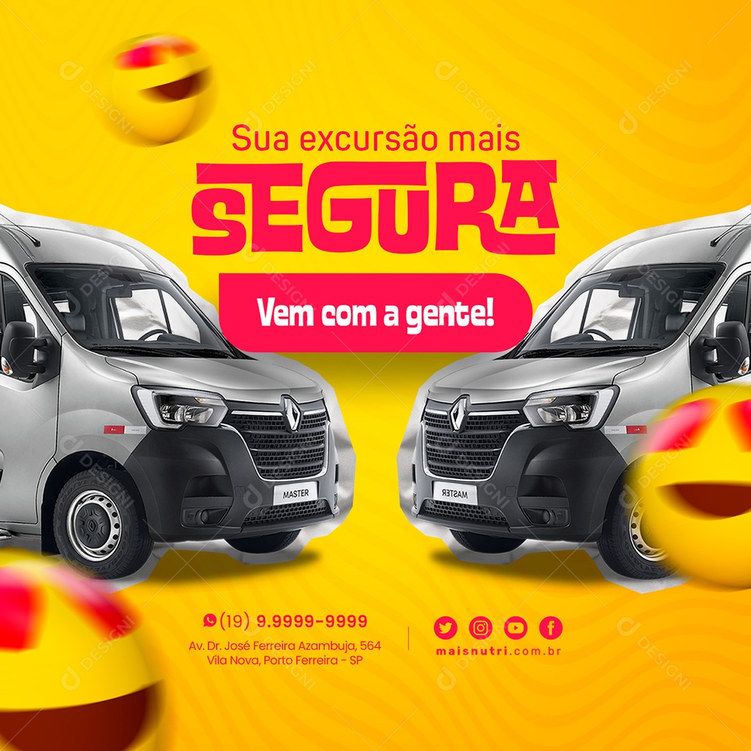 Sua Excursão mais Segura Social Media PSD Editável
