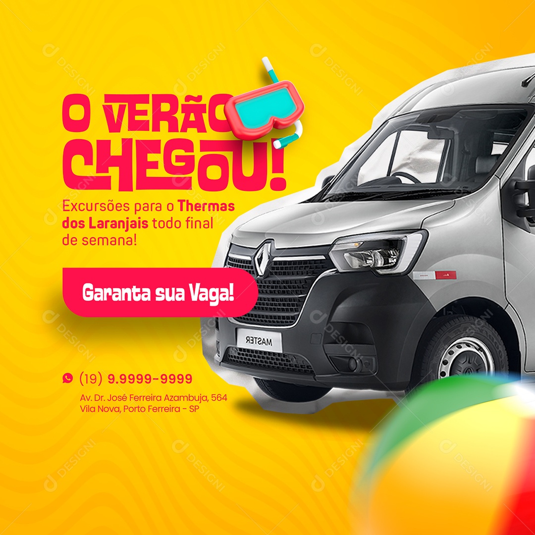 O Verão Chegou Excursão Social Media PSD Editável