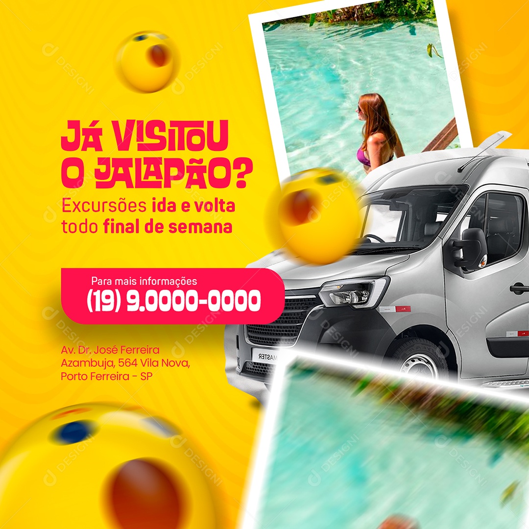 Já Visitou o Jalapão Excursão Social Media PSD Editável