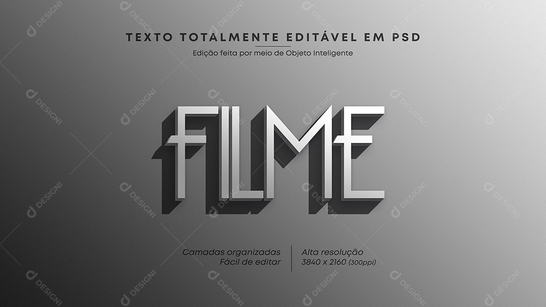 Efeito de Texto Filme PSD Editável