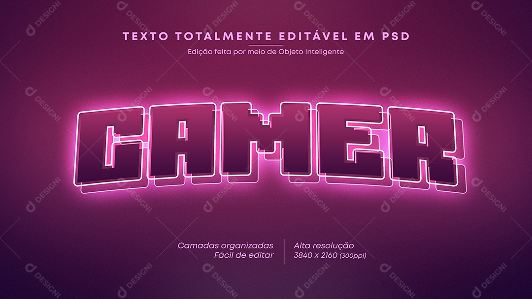 Efeito de Texto Gamer PSD Editável
