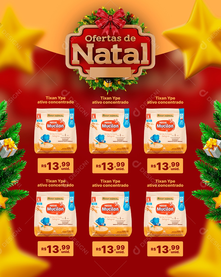Encarte Ofertas de Natal Supermercado Feliz Natal Social Media PSD Editável
