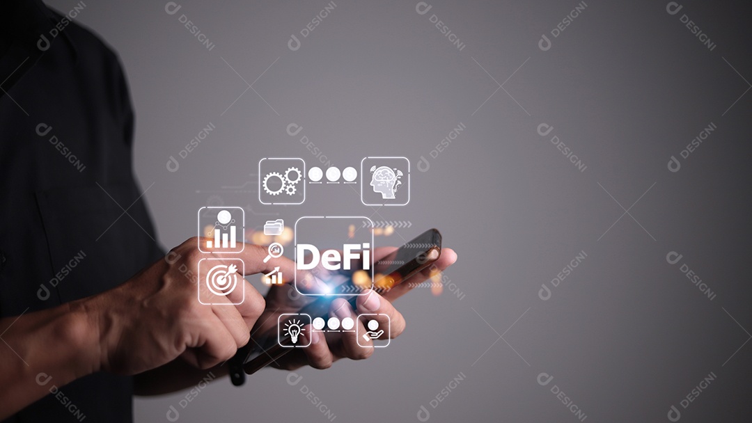 Finanças Descentralizadas. tecnologia blockchain criptomoeda