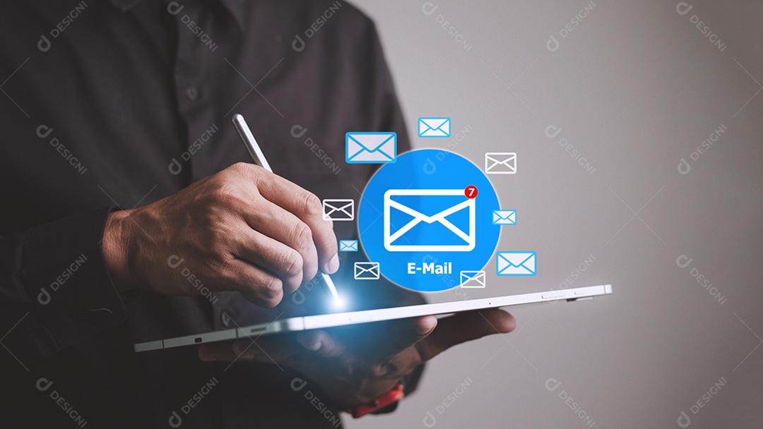 Conceito gráfico de comunicação eletrônica de caixa de entrada de e-mail