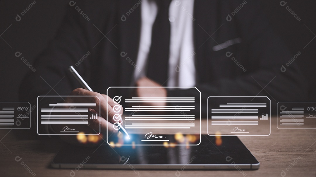 Ideias de local de trabalho sem papel, assinatura eletrônica, assinatura eletrônica