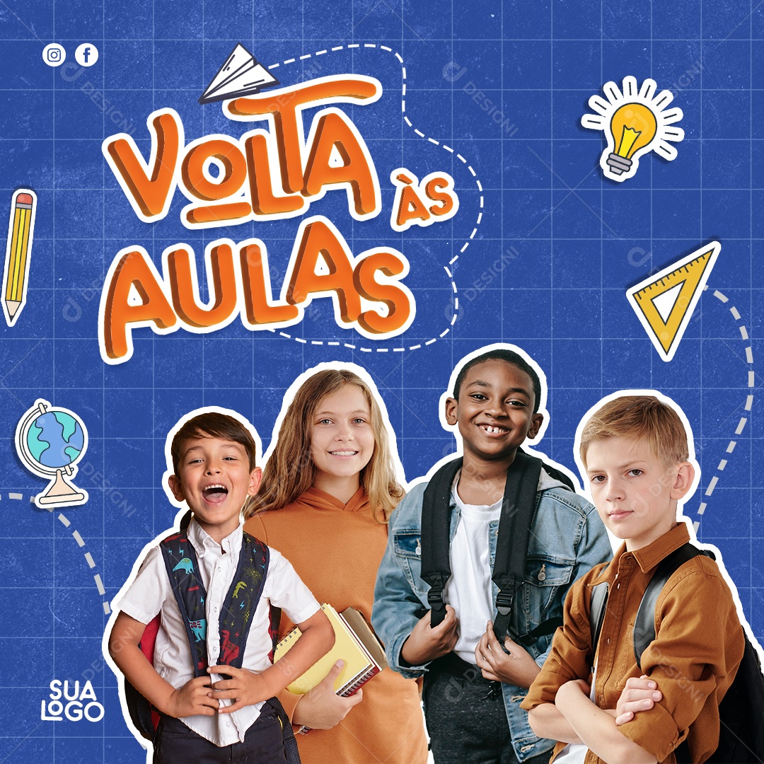 Volta às Aulas Social Media PSD Editável