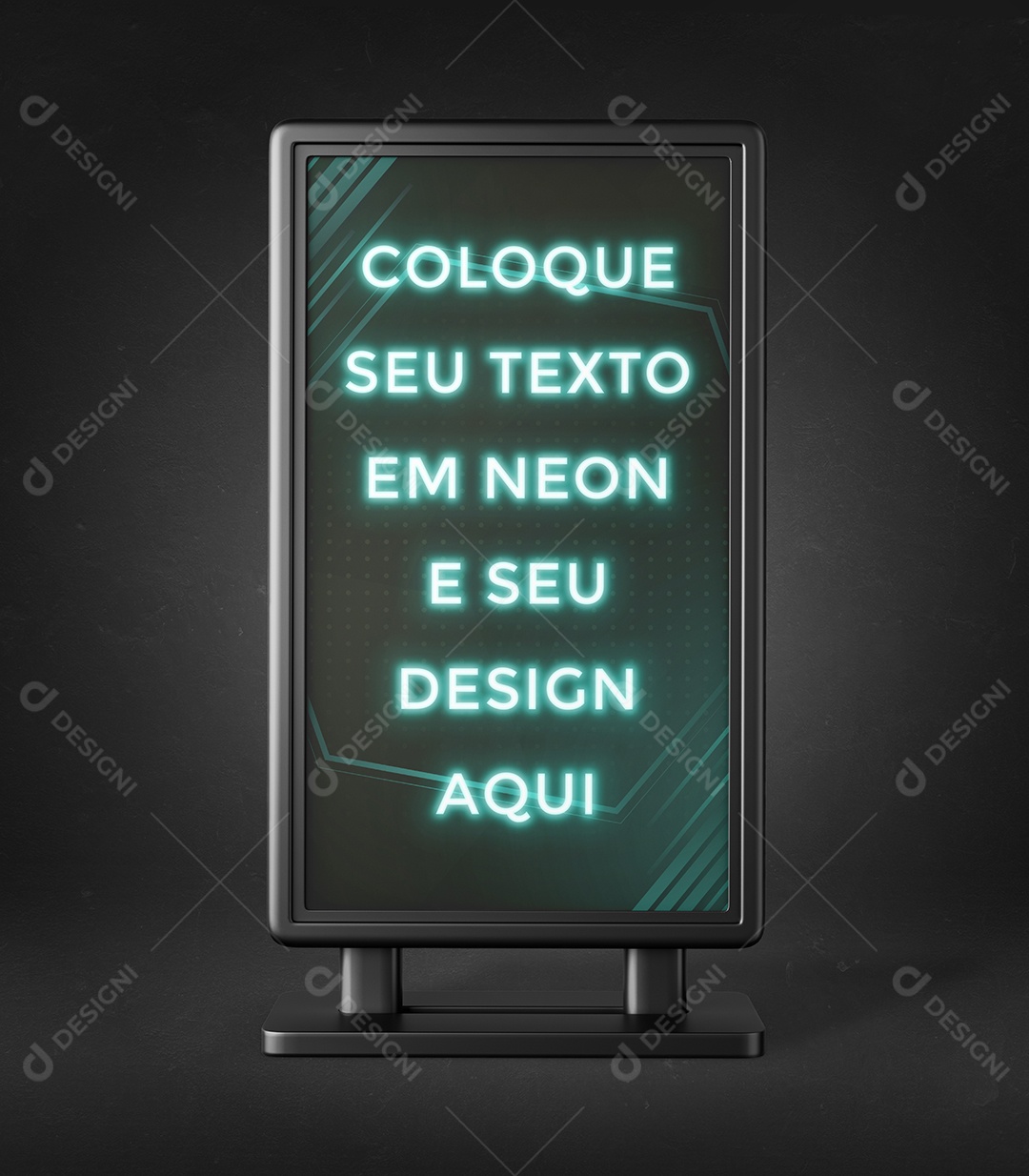 Outdoor Mockup Texto Neon para Publicidade PSD