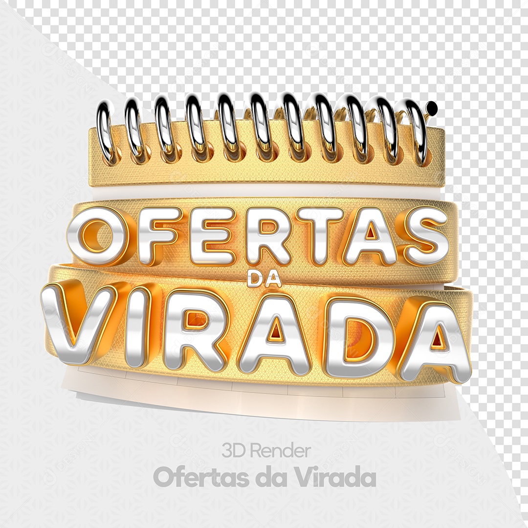Selo 3D Ofertas da Virada Calendário PSD
