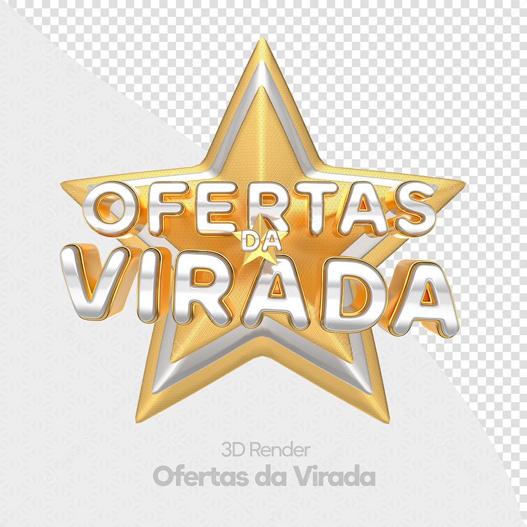 Selo 3D Ofertas da Virada Estrela PSD