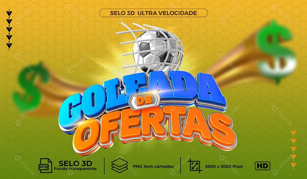 Selo 3D Para Composição Goleada de Ofertas PNG