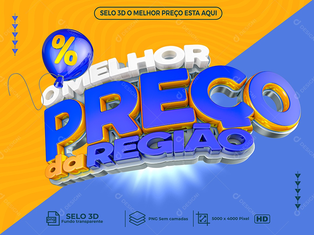 Selo 3D Para Composição o Melhor Preço da Região PNG