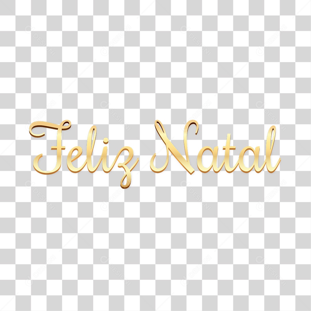 Texto 3D Feliz Natal Gold PNG Transparente Sem Fundo