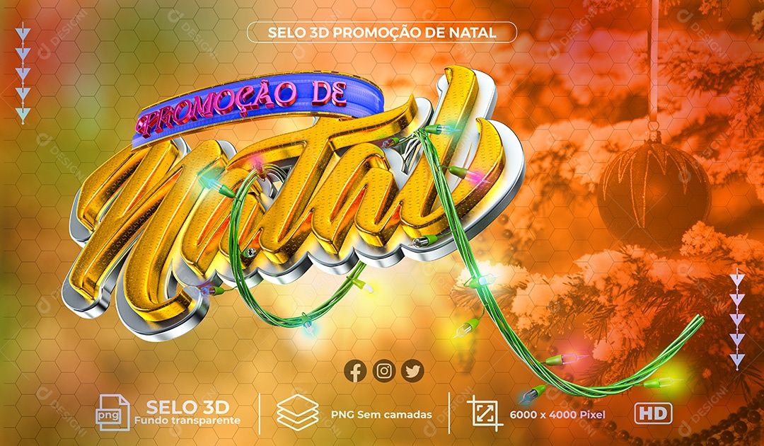 Selo 3D Promoção de Natal PNG Transparente Sem Fundo