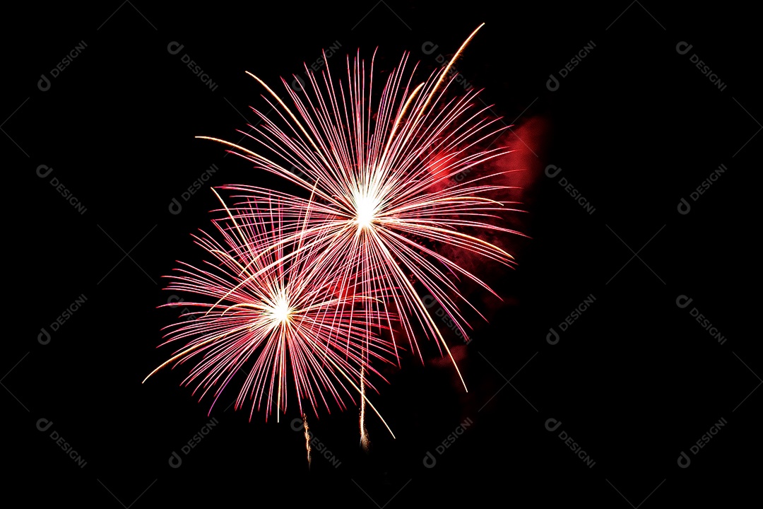 Abstrato de fogos de artifício ilumina o céu com exibição deslumbrante