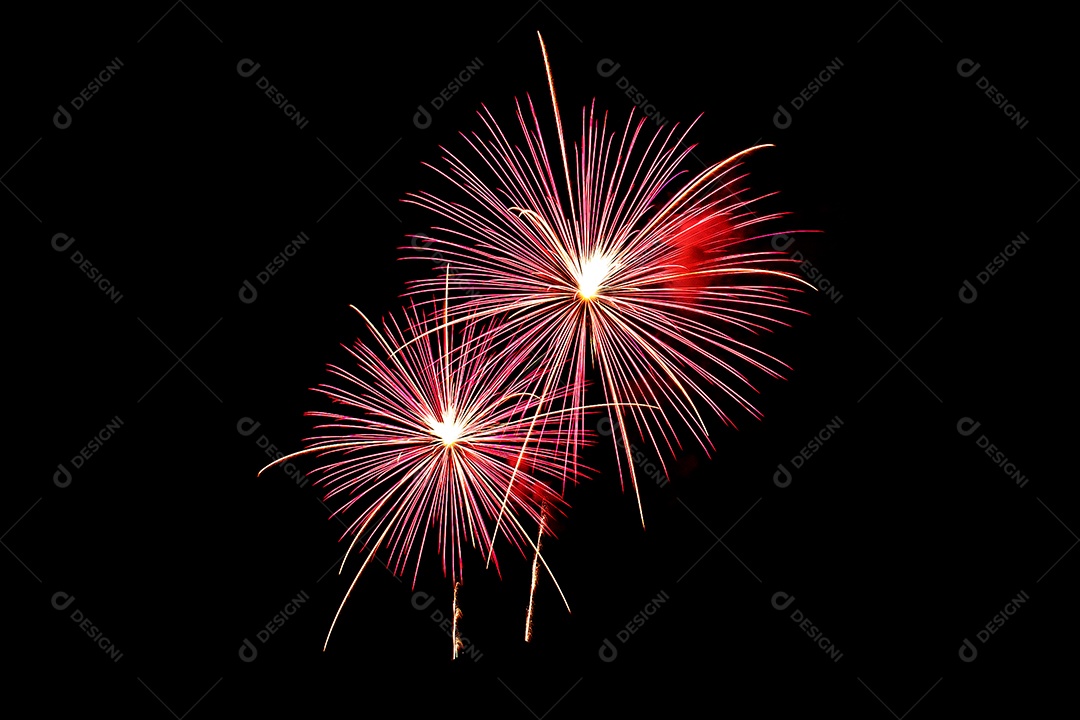 Abstrato de fogos de artifício ilumina o céu com exibição deslumbrante