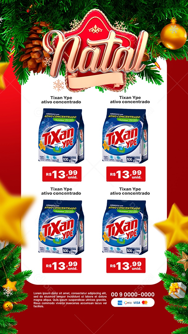 Story Social Media Encarte Natal Supermercado Feliz Natal PSD Editável