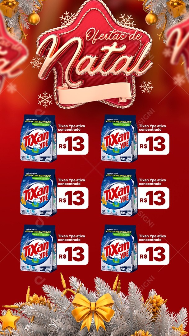 Story Encarte Ofertas de Natal Supermercado Feliz Natal Social Media PSD Editável