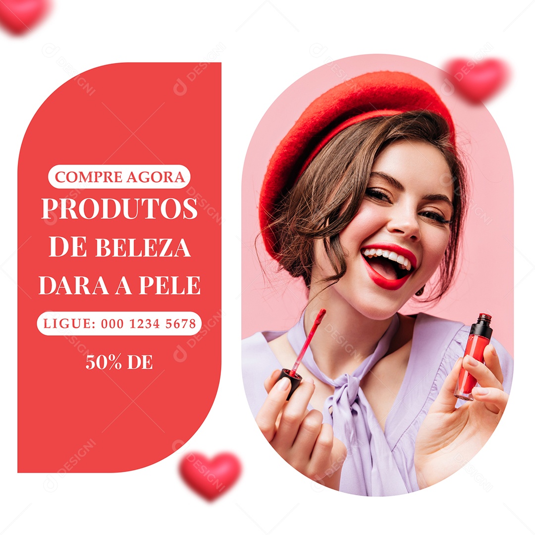 Compre Agora Produtos de Beleza Clinica Social Media PSD Editável