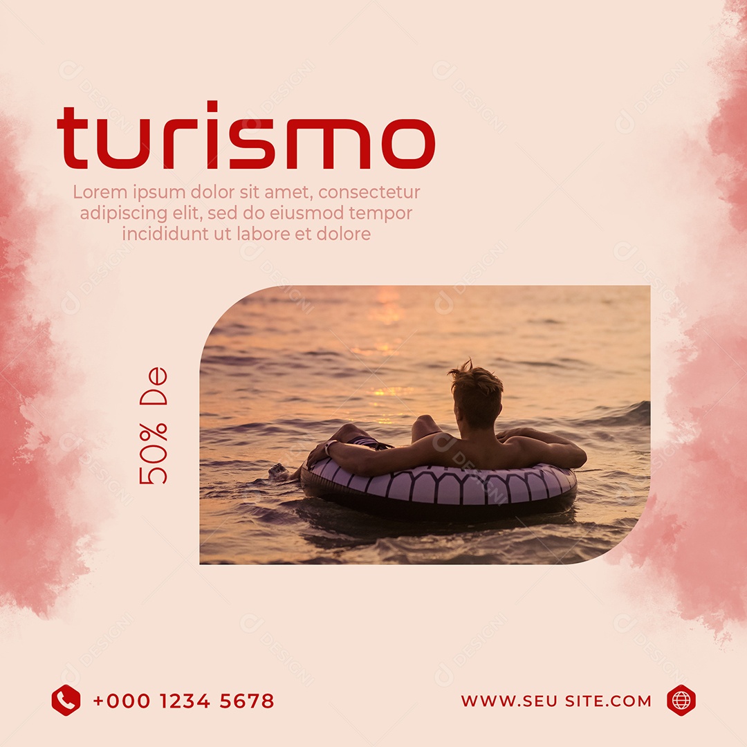 Turismo Agência de Viagens Social Media PSD Editável