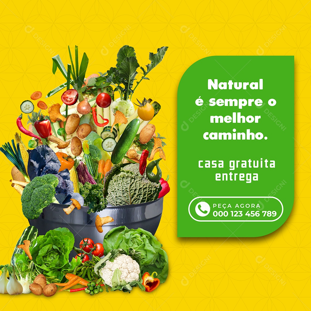 Hortifruti Natural é Sempre o Melhor Caminho Social Media PSD Editável