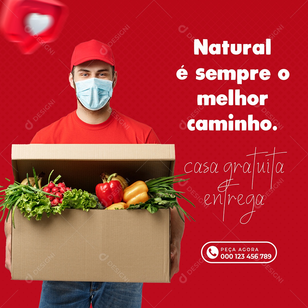 Hortifruti Natural é Sempre o Melhor Caminho Social Media PSD Editável