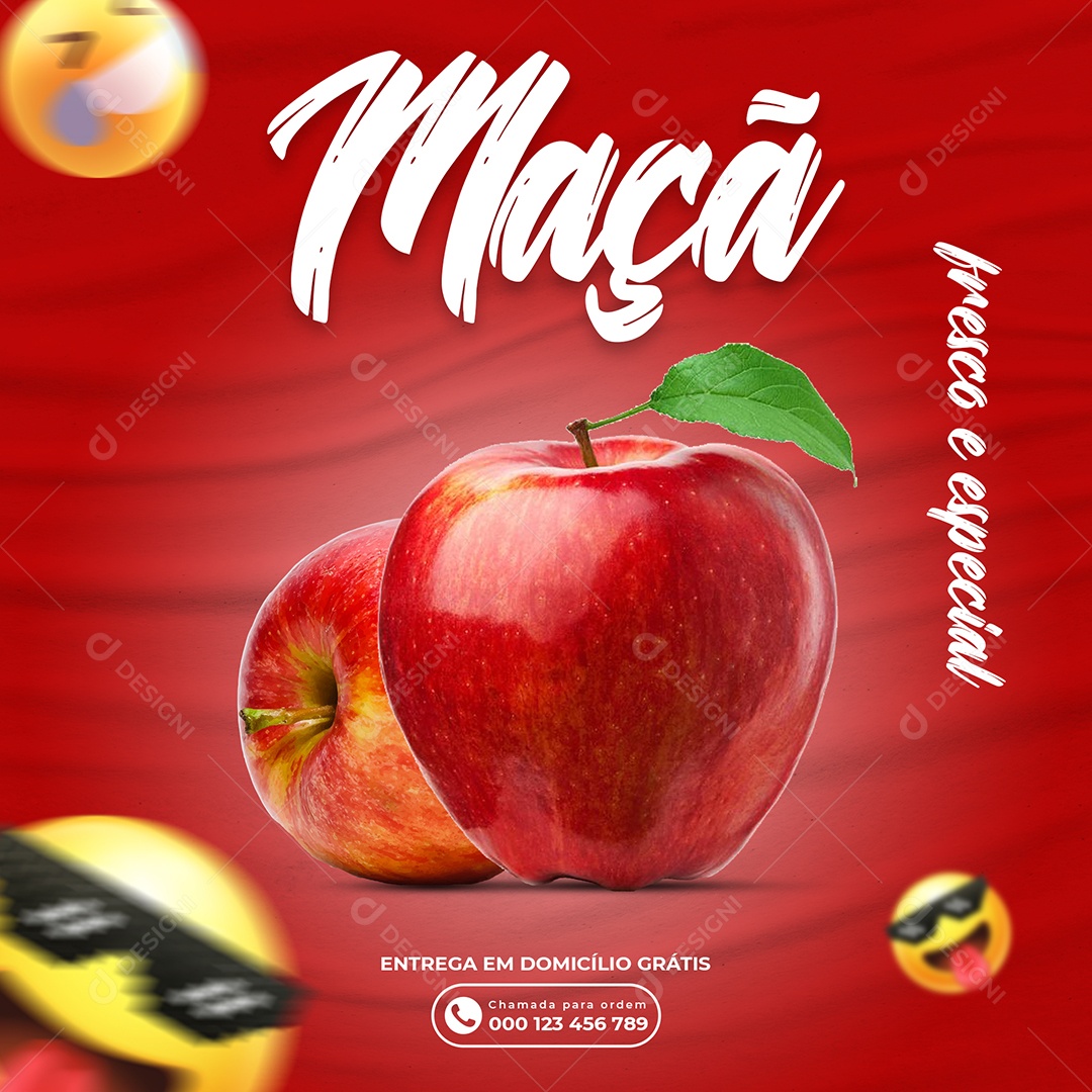 Maçã Fresco e Especial Hortifruti Social Media PSD Editável