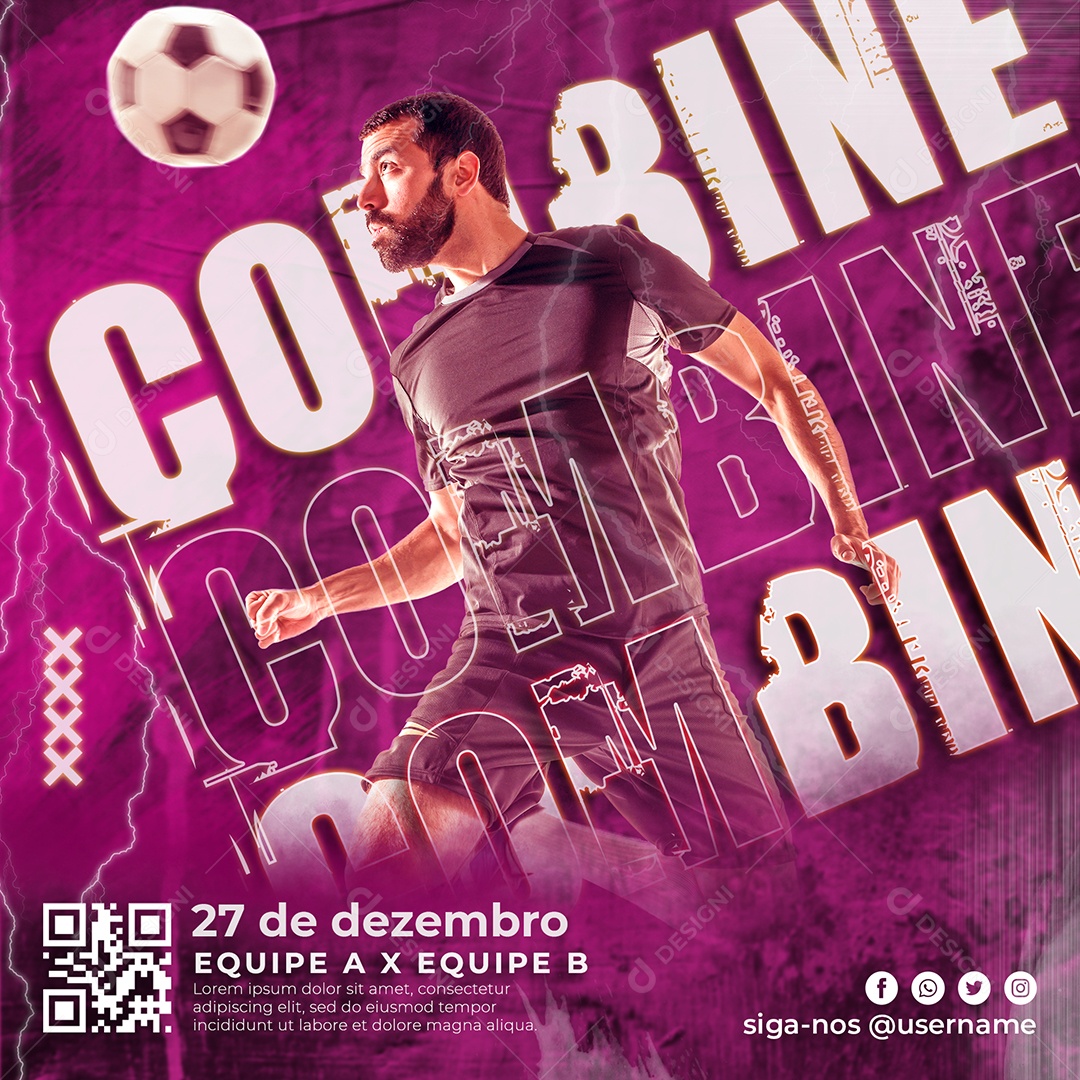 Combine Futebol Social Media PSD Editável