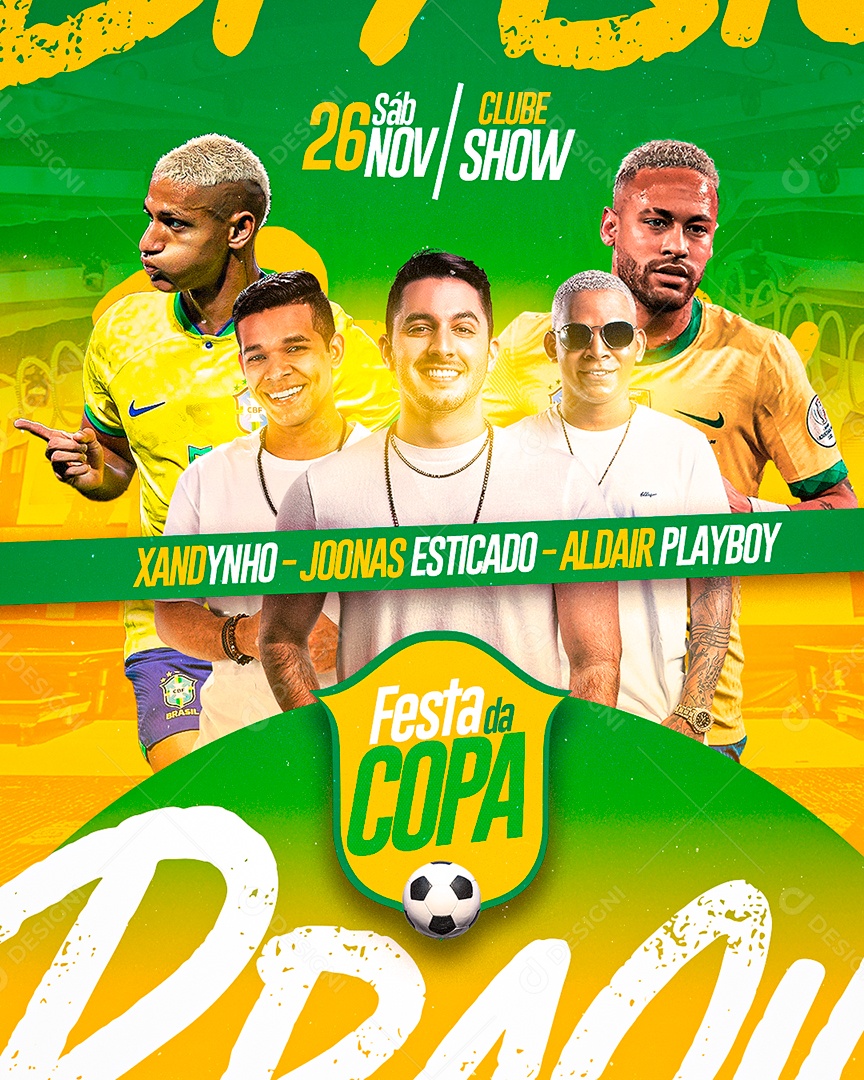 Festa da Copa do Mundo Hexa Feed PSD Editável