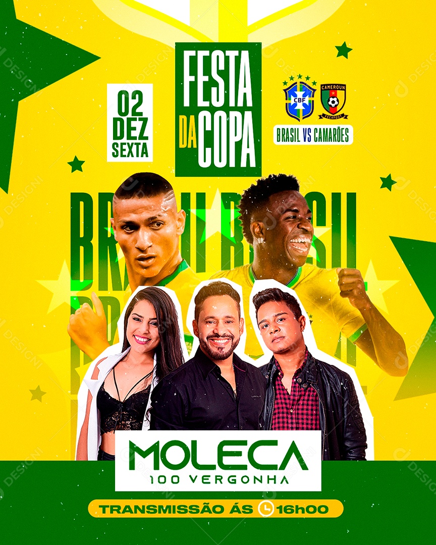 Festa da Copa do Mundo Rumo ao Hexa Feed PSD Editável