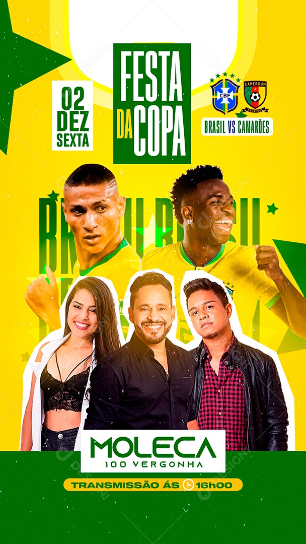 Festa da Copa do Mundo Rumo ao Hexa Stories PSD Editável