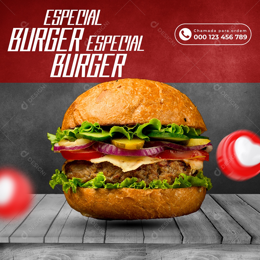 Especial Burger Hamburgueria Social Media PSD Editável