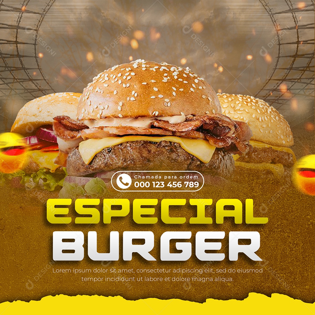 Especial Burger Hamburgueria Social Media PSD Editável