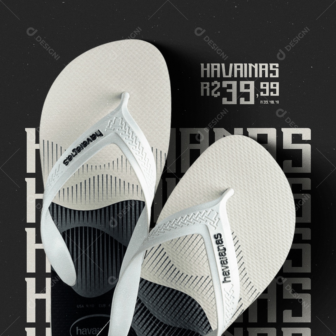 Havaianas 39,99 Loja de Chinelos Social Media PSD Editável