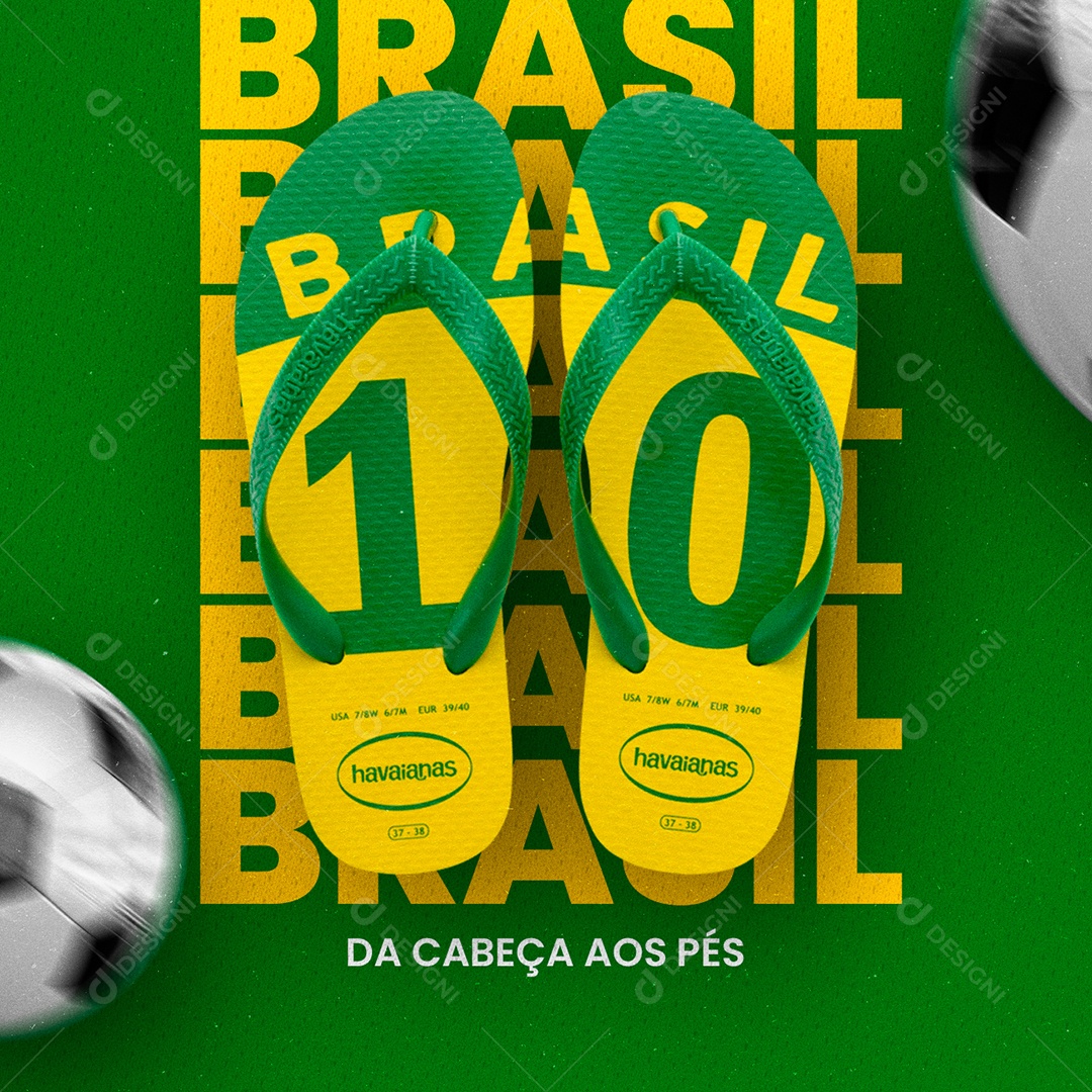 Brasil da Cabeça aos Pés Loja de Chinelos Social Media PSD Editável