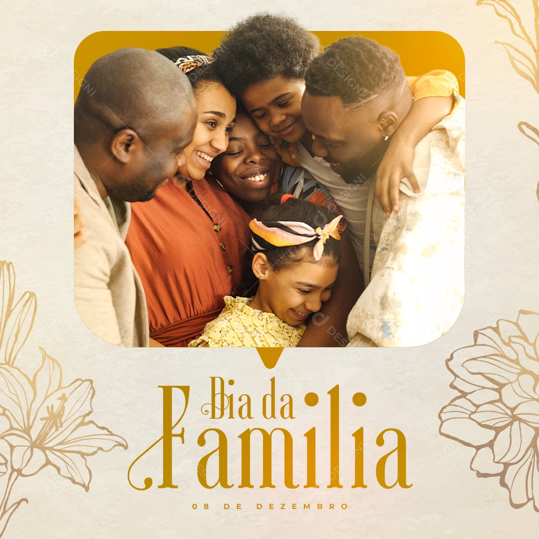 Dia da Família 8 de Dezembro Social Media PSD Editável