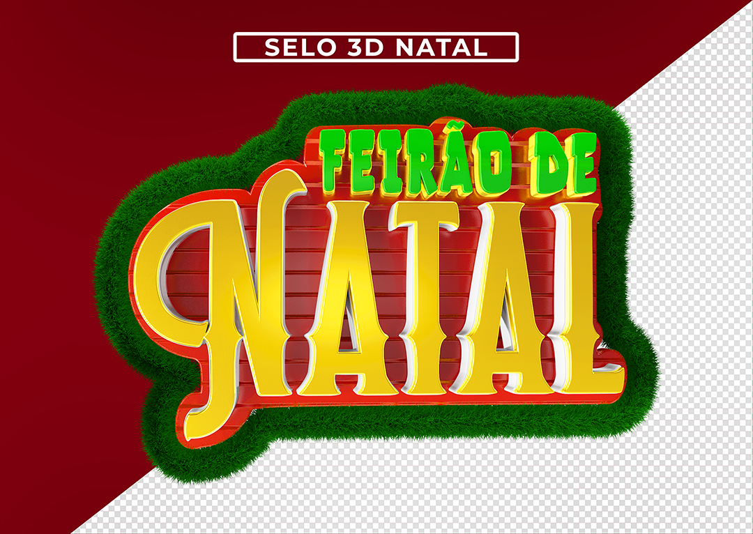 Selo 3D Feirão de Natal PSD Editável