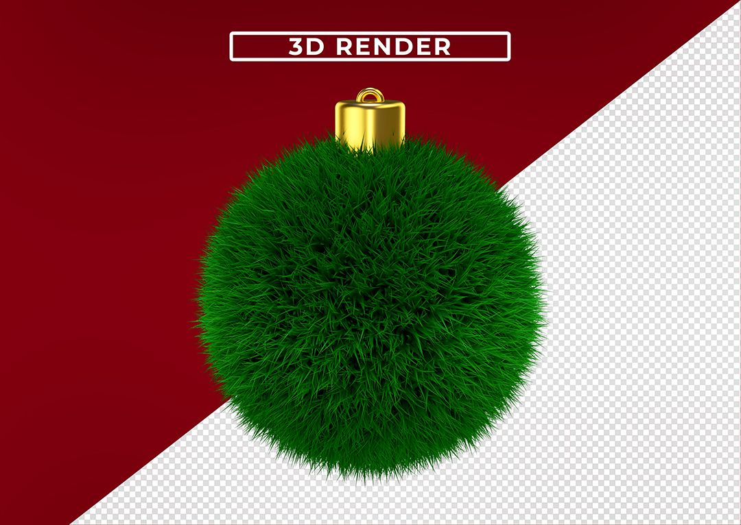 Bola de Natal Com Textura de Tecido PSD