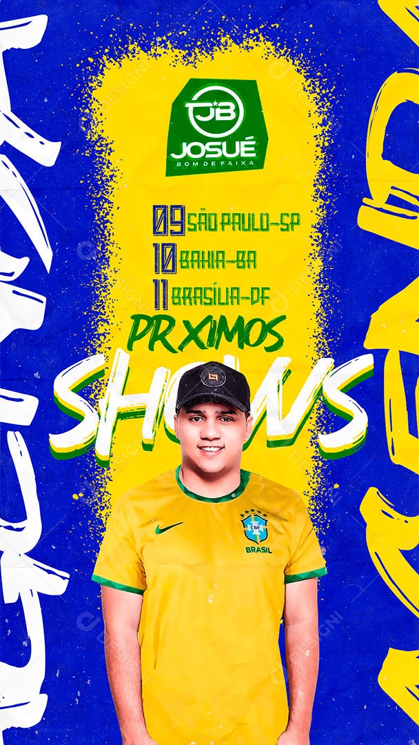 Agenda De Shows Josué Bom de Faixa Stories PSD Editável