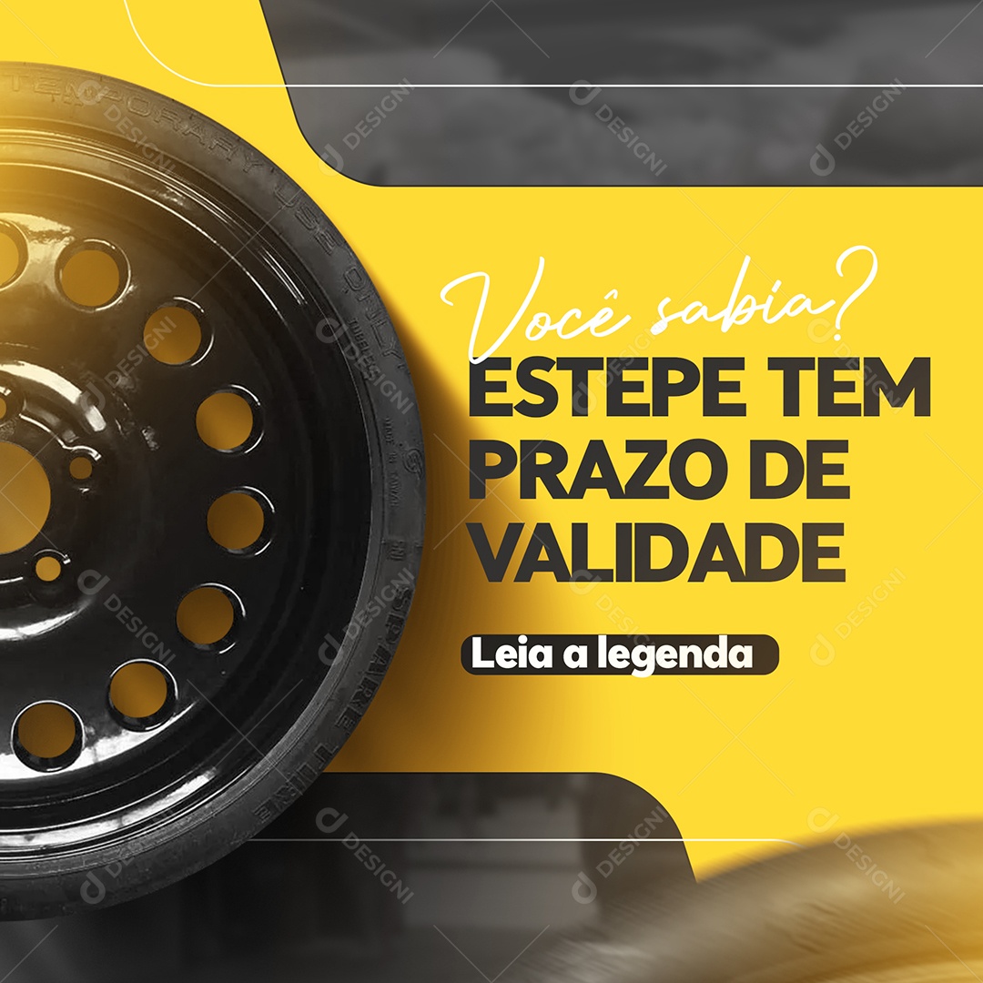 Você Sabia Estepe tem Prazo de Validade Oficina Mecânica Social Media PSD Editável