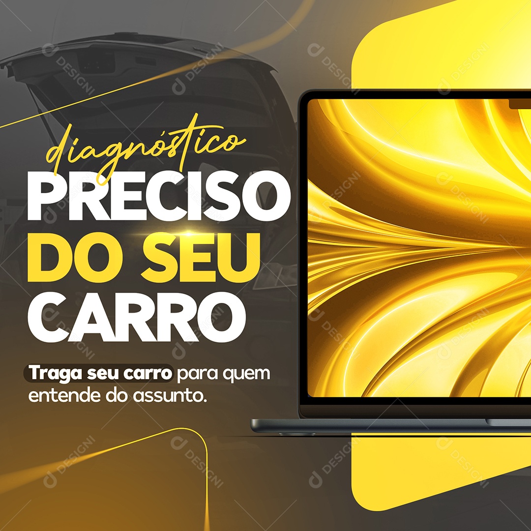Diagnóstico Preciso do Seu Carro Oficina Mecânica Social Media PSD Editável