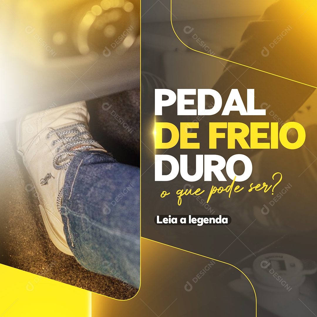 Pedal de Freio Duro o Que pode Ser Oficina Mecânica Social Media PSD Editável