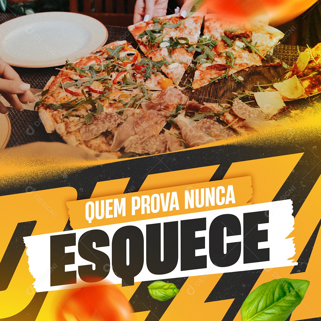 Who Tastes Never Forgets Pizzeria Social Media Editable PSD