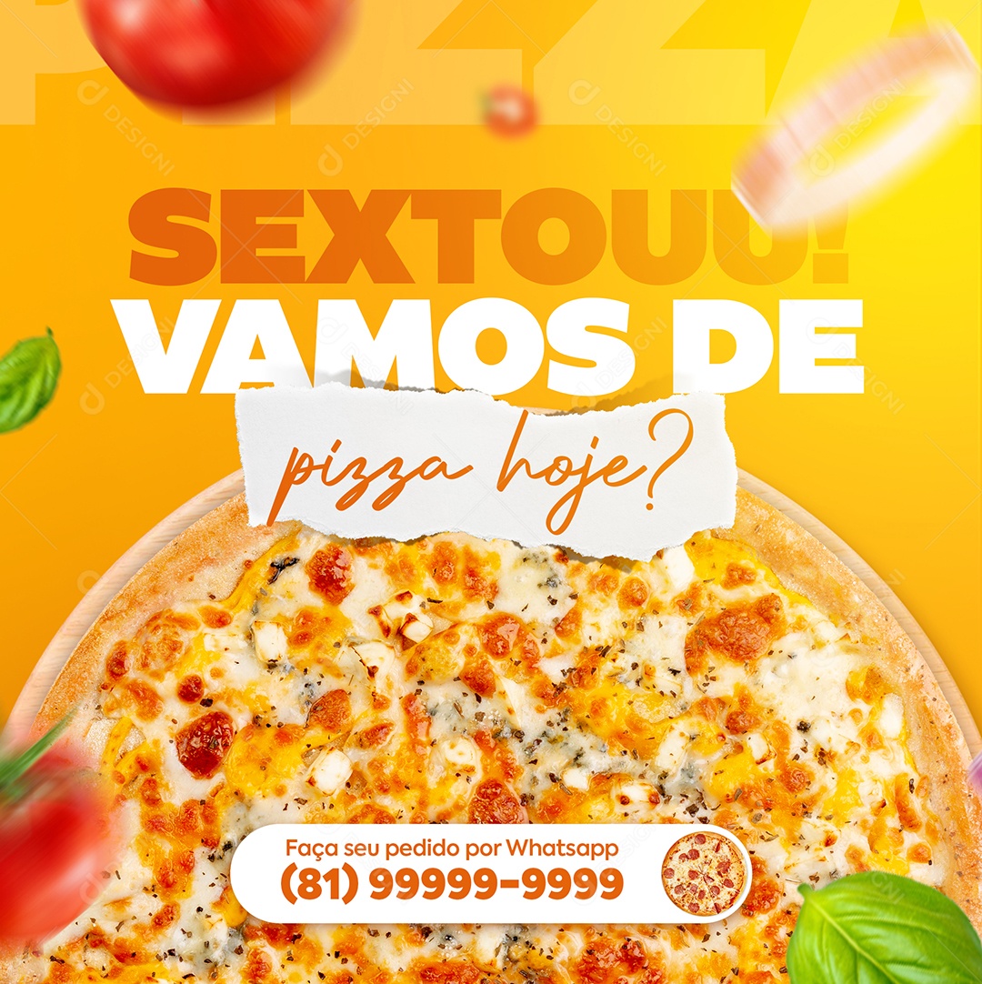 Sextoou Let's Go Pizza Today Pizzeria Social Media Editable PSD
