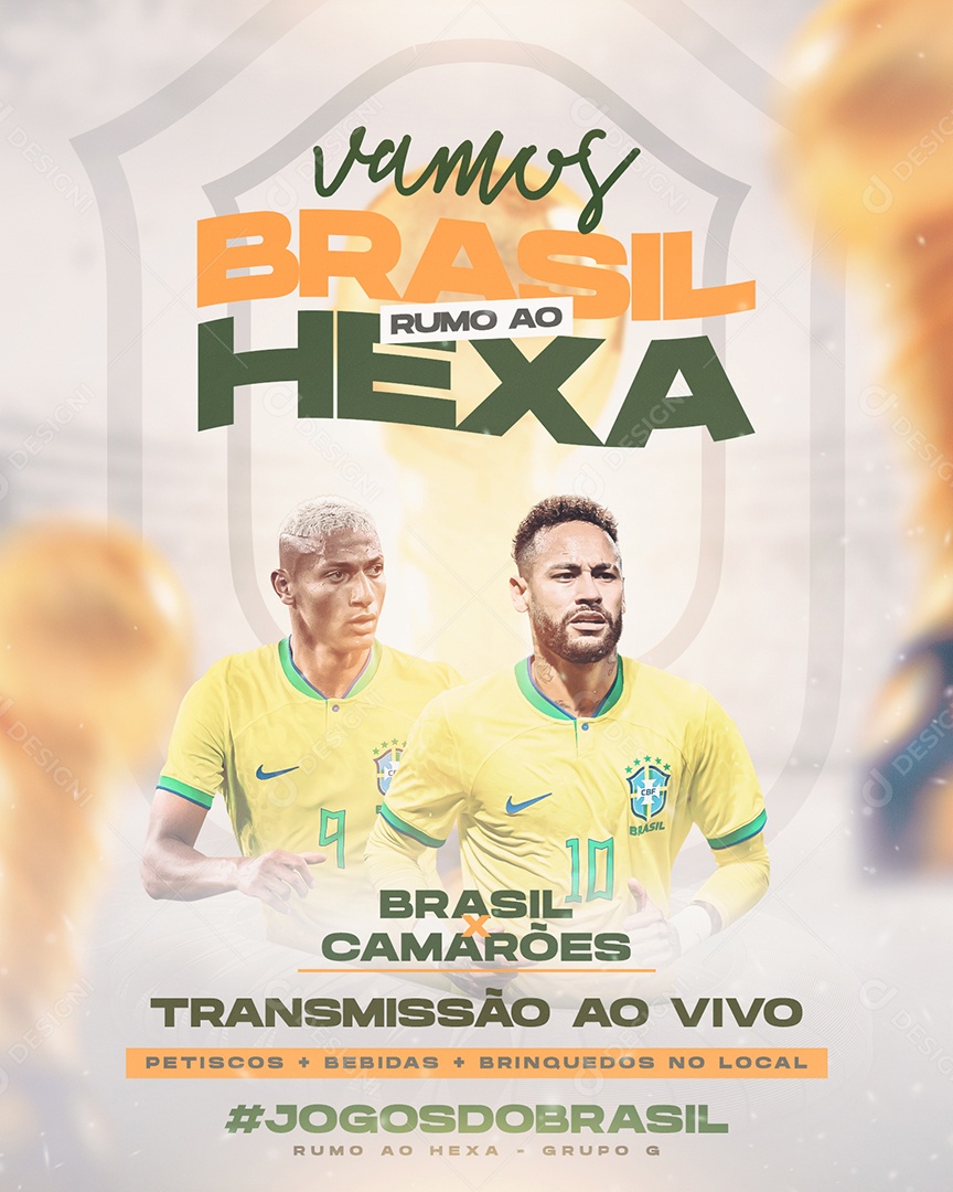 Story Vamos Brasil Rumo ao Hexa Social Media PSD Editável