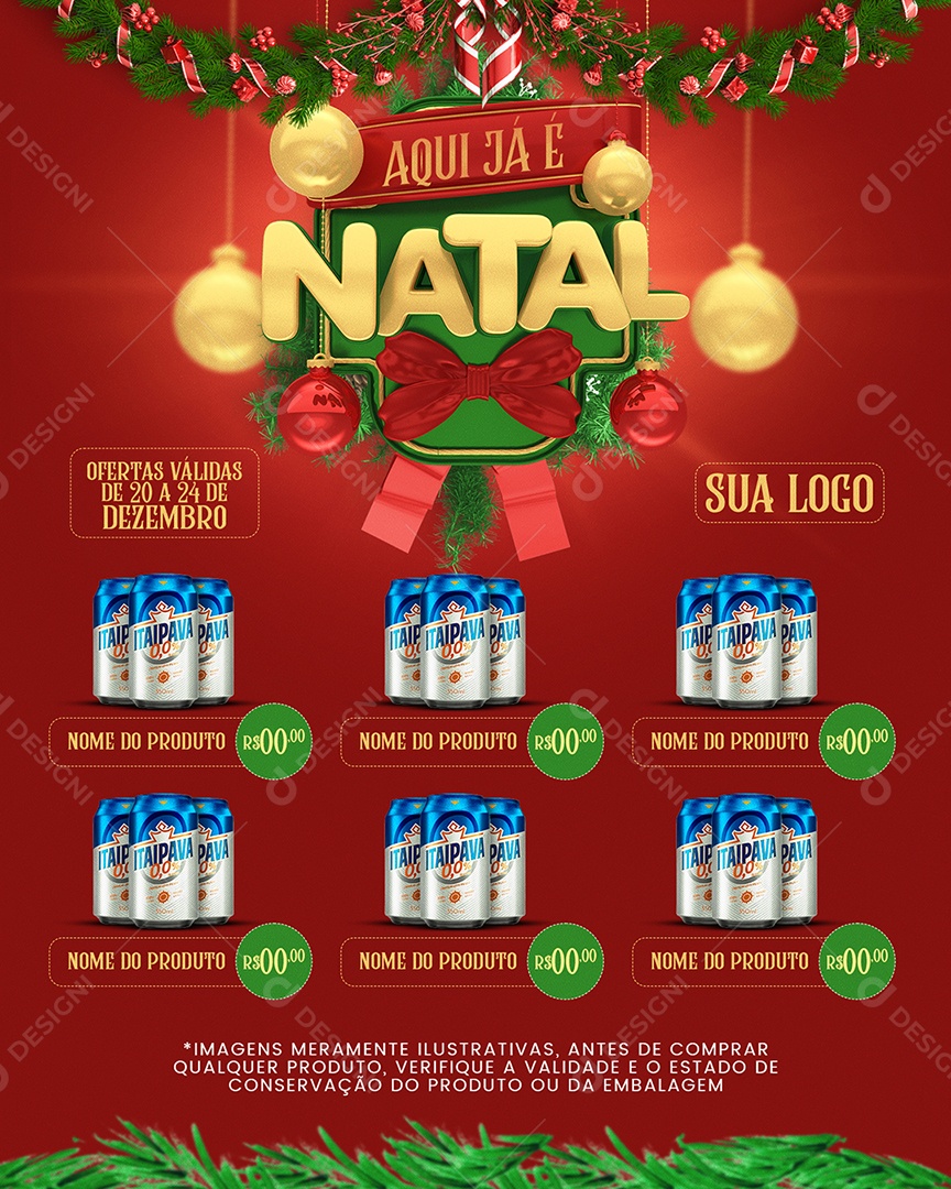 Story Encarte Aqui Já é Natal Social Media PSD Editável