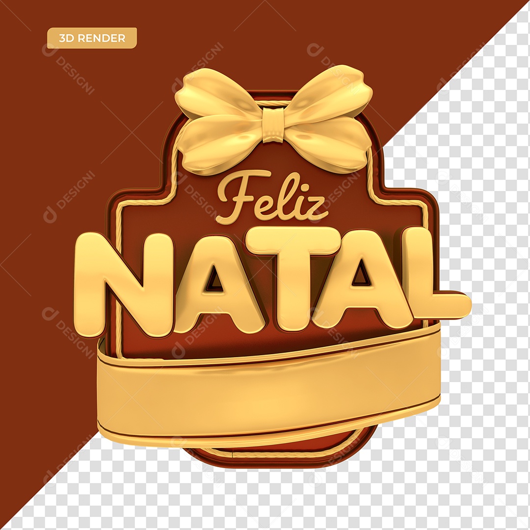 Selo 3D Para Composição Feliz Natal PSD
