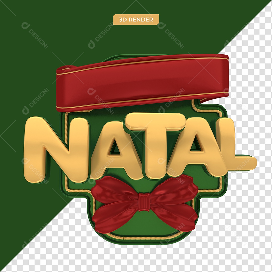 Selo 3D Para Composição Natal PSD