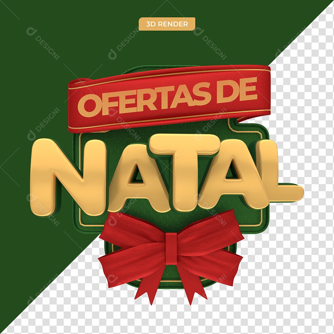 Selo 3D Para Composição Ofertas de Natal PSD