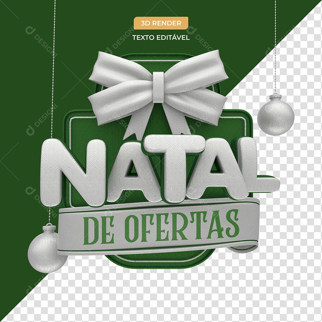 Selo 3D Para Composição Natal de Ofertas PSD